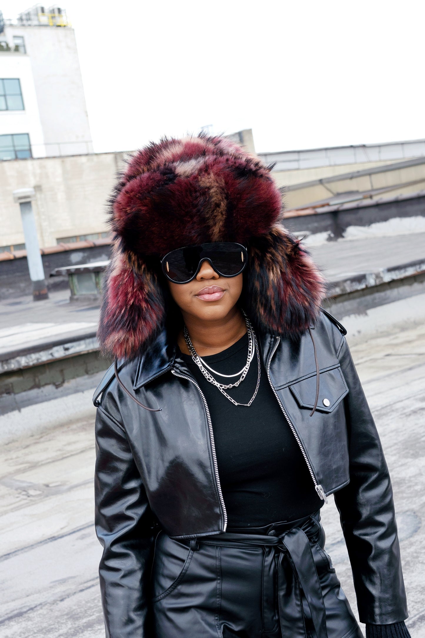 Fur Trapper Hat | Cranberry Camo | Made to Order