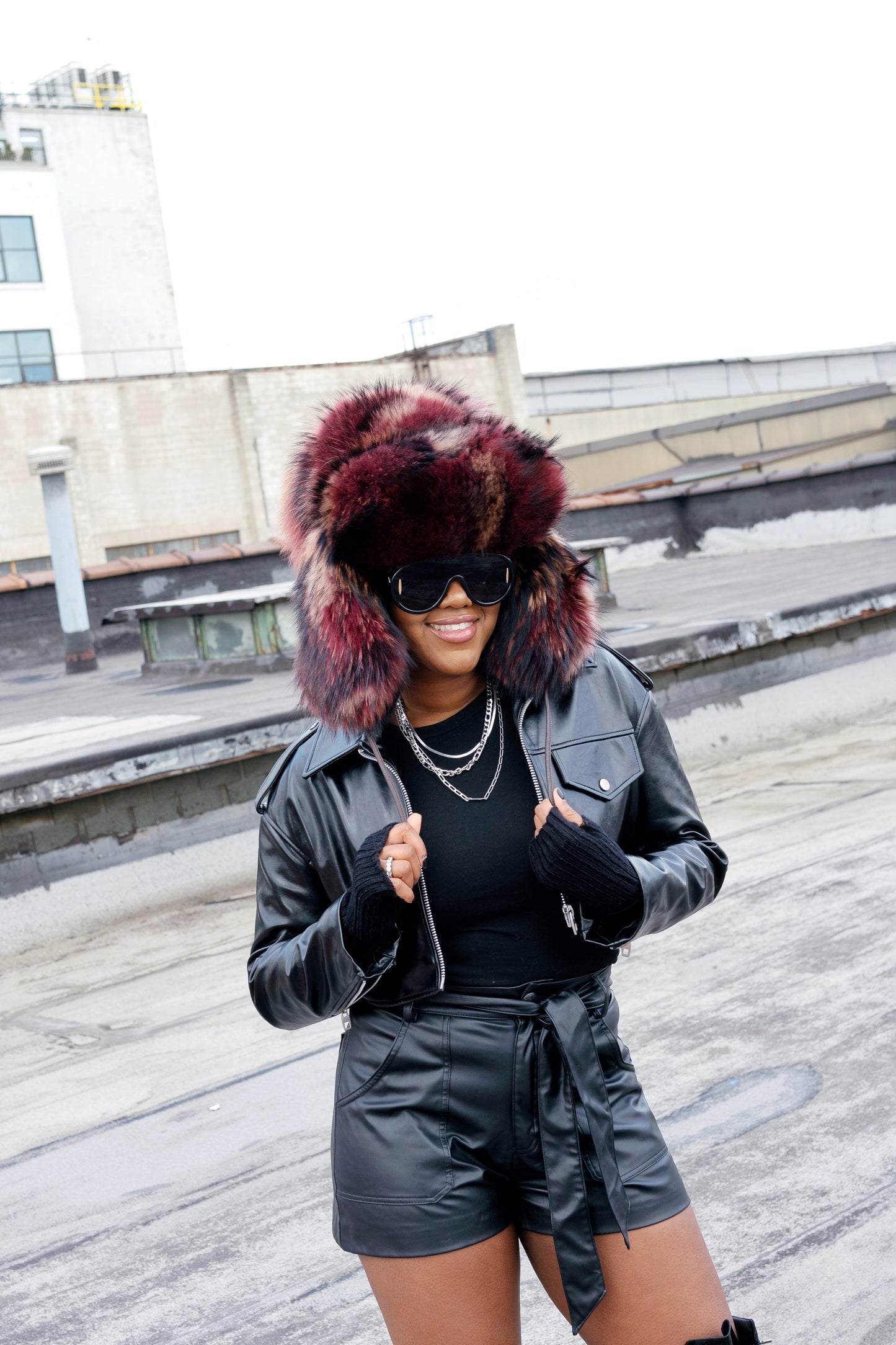 Fur Trapper Hat | Cranberry Camo | Made to Order