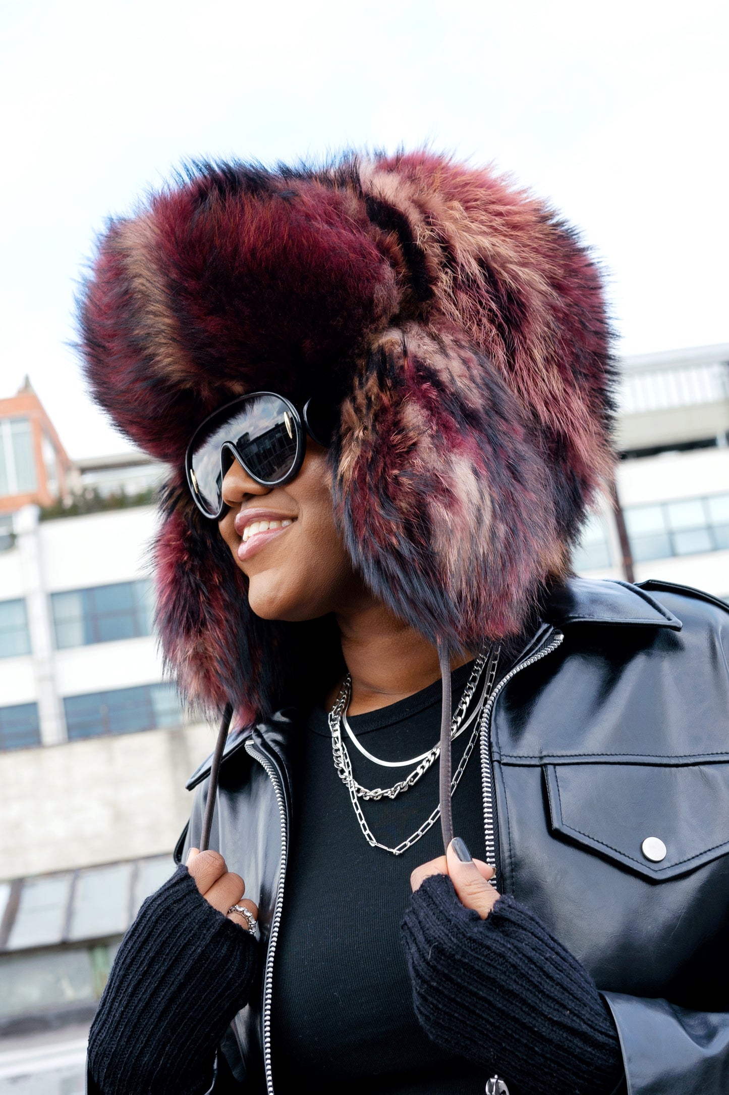 Fur Trapper Hat | Cranberry Camo | Made to Order