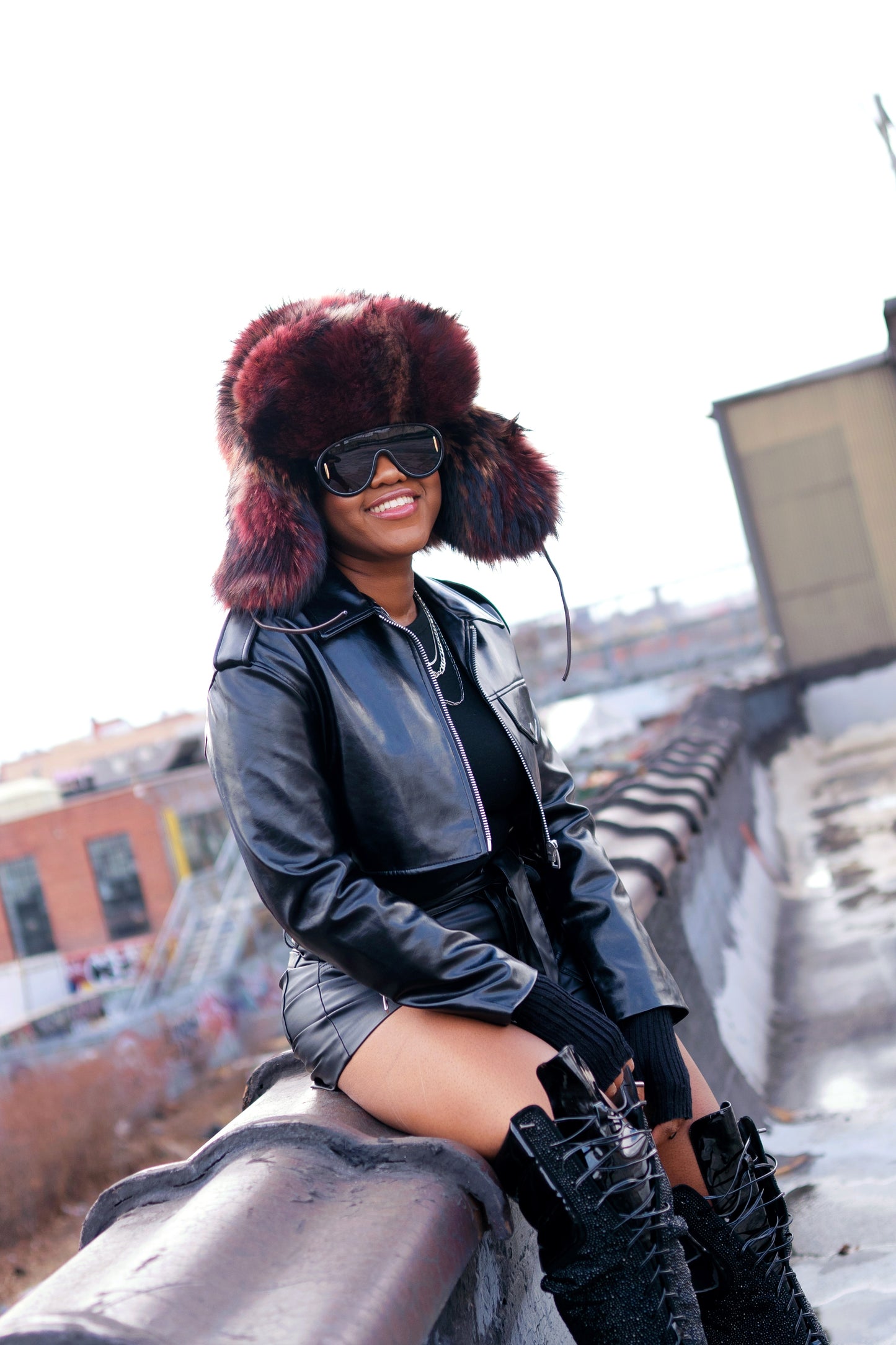 Fur Trapper Hat | Cranberry Camo | Made to Order