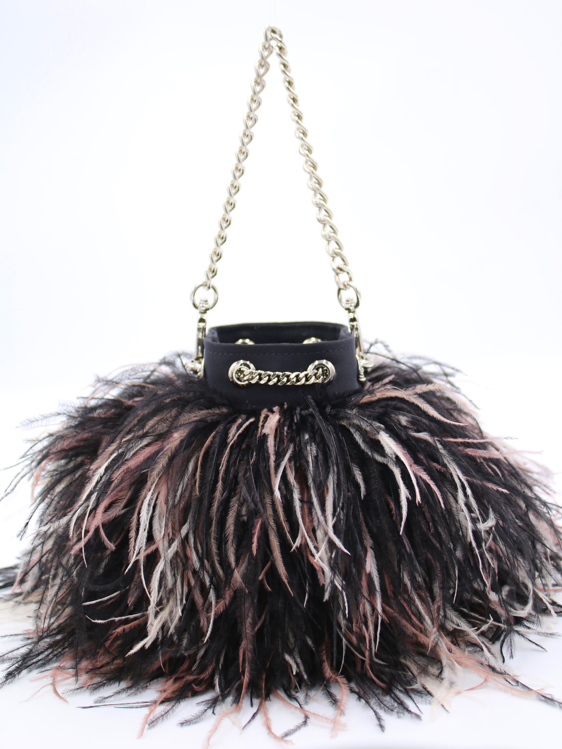 Metallic Gold Ostrich Saddle Bag Small